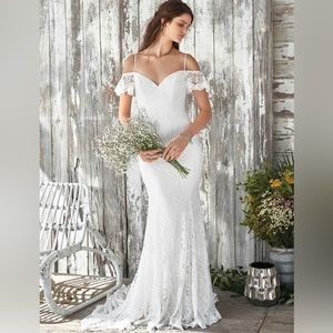 Lillian West wedding dress Style# 66047 Sz 8. Sand/Ivory